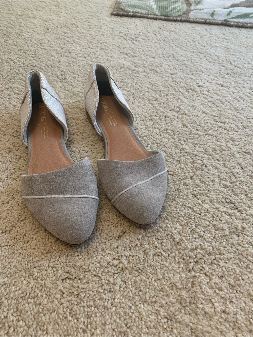 TOMS Light Gray Suede D'Orsay Flats - Picture 10 of 12